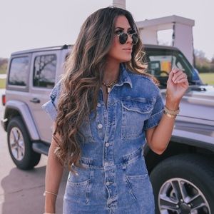 Free people denim jumpsuit